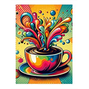 Renkli Kahve Tasarım Ahşap Tablo 35cm X50cm 35x50 cm