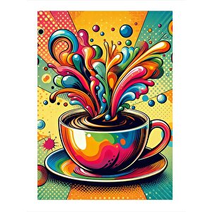 Renkli Kahve Tasarım Ahşap Tablo 50cmx 70cm 50x70 cm
