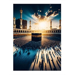 Gün Batımı Ve Kabe Mdf Poster 25cmx 35cm 25x35 cm