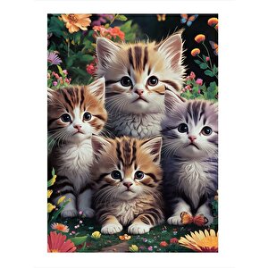 Yavru Kediler Mdf Poster 35cm X50cm 35x50 cm