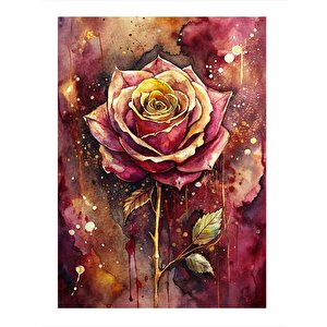 Kırmızı Gül Art Mdf Tablo 35cm X50cm 35x50 cm