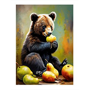 Armut Yiyen Ayı Hediyelik Mdf Tablo 35cm X50cm 35x50 cm