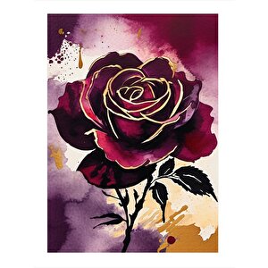 Kırmızı Gül Tasarım Ahşap Tablo 25cmx 35cm 25x35 cm