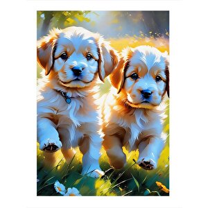 Yavru Köpek Hediyelik Ahşap Tablo 25cmx 35cm 25x35 cm