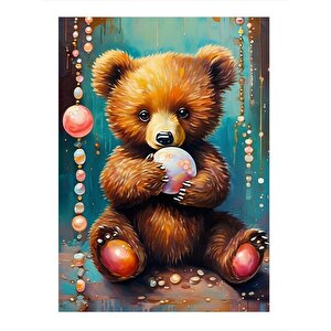 Oyuncak Ayı Tasarım Ahşap Tablo 25cmx 35cm 25x35 cm