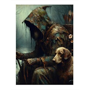 Büyücü Ve Köpek Tasarım Ahşap Tablo 25cmx 35cm 25x35 cm