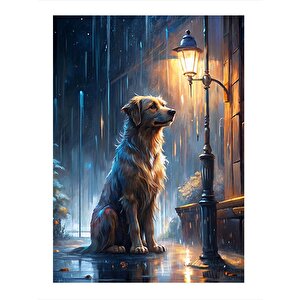 Yağmur Ve Köpek Modern Mdf Tablo 35cm X50cm 35x50 cm