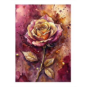 Kırmızı Gül Desenli Mdf Tablo 35cm X50cm 35x50 cm