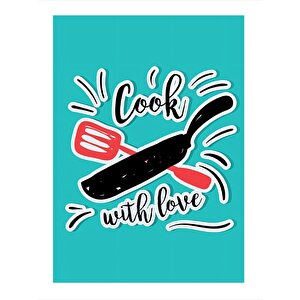 Aşkla Pişirelim Mutfak Temalı Hediyelik Mdf Tablo 25cmx 35cm