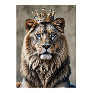Orman Kralı Aslan Model Ahşap Tablo 35cm X50cm 35x50 cm