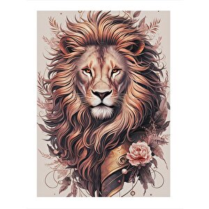 Erkek Aslan Tasarım Mdf Tablo 35cm X50cm 35x50 cm
