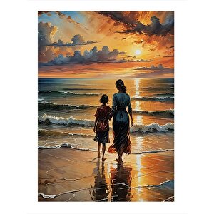 Sahil Kenarı Manzarası Desenli Mdf Tablo 25cmx 35cm 25x35 cm
