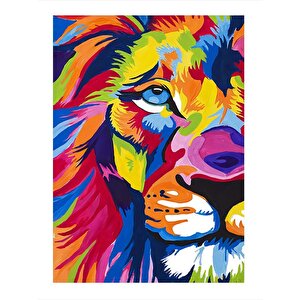 Renkli Aslan Modern Mdf Tablo 25cmx 35cm 25x35 cm