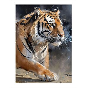 Kızgın Kaplan Dekoratif Mdf Tablo 25cmx 35cm 25x35 cm
