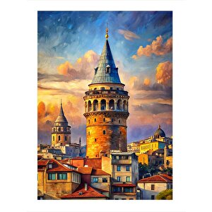 Galata Kulesi Hediyelik Mdf Tablo 25cmx 35cm 25x35 cm