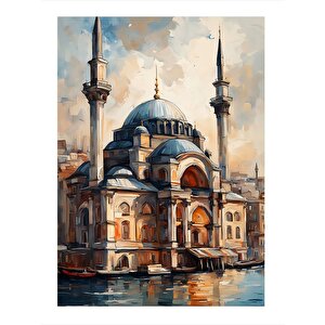 Cami Manzarası Tasarım Ahşap Tablo 35cm X50cm 35x50 cm