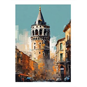 Galata Kulesi Dekoratif Ahşap Tablo 25cmx 35cm 25x35 cm