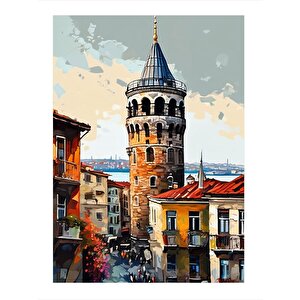 Galata Kulesi Model Mdf Tablo 35cm X50cm 35x50 cm
