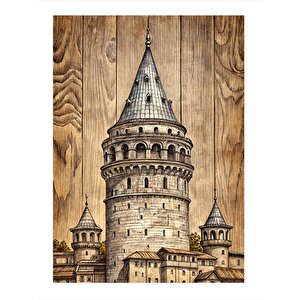 Galata Kulesi Model Mdf Tablo 35cm X50cm 35x50 cm