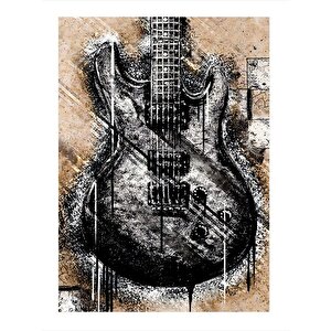 Elektro Gitar Dekoratif Ahşap Tablo 35cm X50cm 35x50 cm