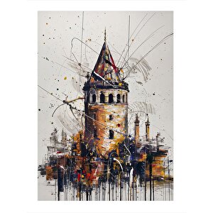 İstanbul Galata Kulesi Tasarım Mdf Tablo 25cmx 35cm