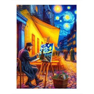 Van Gogh Resim Çizerken Dekoratif Mdf Tablo 25cmx 35cm
