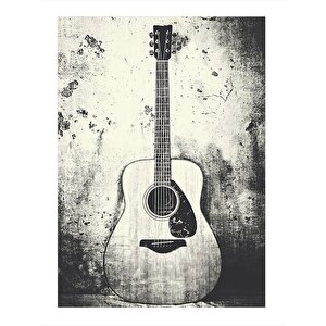 Akustik Gitar Dekoratif Ahşap Tablo 35cm X50cm 35x50 cm