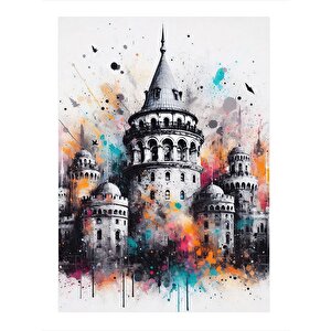 Galata Kulesi Model Ahşap Tablo 25cmx 35cm 25x35 cm