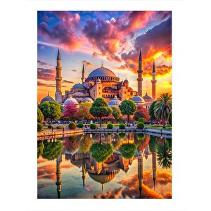 Ayasofya Cami Manzarası Dekoratif Mdf Tablo 25cmx 35cm 25x35 cm