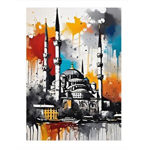Renkli Fon Cami Tasarım Mdf Tablo 35cm X50cm 35x50 cm