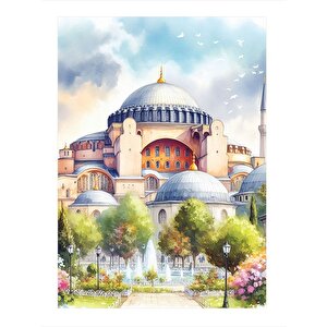 İstanbul Ayasofya Camii Desenli Ahşap Tablo 35cm X50cm 35x50 cm