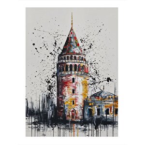 Soyut Galata Kulesi Art Mdf Tablo 25cmx 35cm 25x35 cm