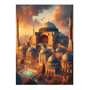 Tarihi Cami Tasarım Ahşap Tablo 35cm X50cm 35x50 cm