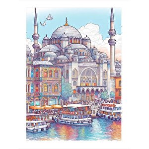 Minyatür Cami Mdf Tablo 35cm X50cm 35x50 cm