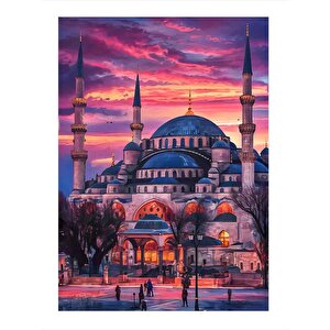 Tarihi Cami Model Ahşap Tablo 35cm X50cm