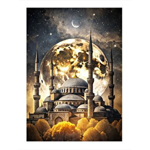Cami Ve Dolunay Tasarım Mdf Tablo 35cm X50cm 35x50 cm
