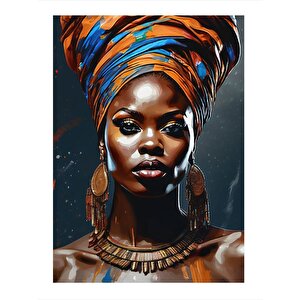Afrikalı Kadın Dekoratif Mdf Tablo 25cmx 35cm 25x35 cm