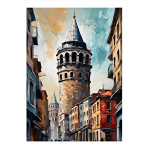 Galata Kulesi Art Mdf Poster 35cm X50cm 35x50 cm