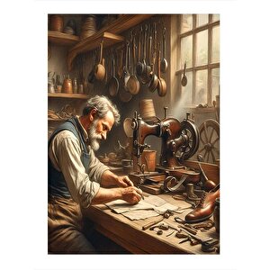 Ayakkabı Tamircisi Dekoratif Mdf Tablo 35cm X50cm 35x50 cm