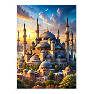 Tarihi Cami Tasarım Ahşap Tablo 35cm X50cm 35x50 cm