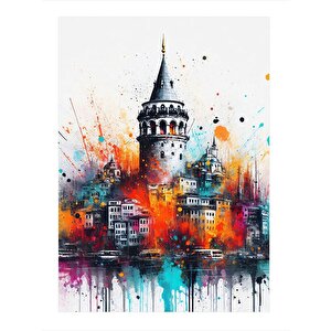 Galata Kulesi Hediyelik Ahşap Tablo 35cm X50cm 35x50 cm