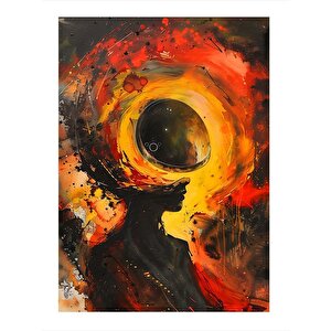 Soyut Kadın Dekoratif Ahşap Tablo 25cmx 35cm 25x35 cm