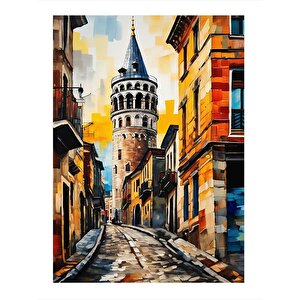 Yağlıboya Galata Kulesi Mdf Tablo 35cm X50cm 35x50 cm