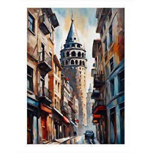 Galata Kulesi Dekoratif Ahşap Tablo 35cm X50cm 35x50 cm