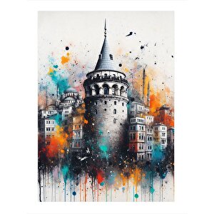İstanbul Galata Kulesi Hediyelik Mdf Tablo 25cmx 35cm 25x35 cm