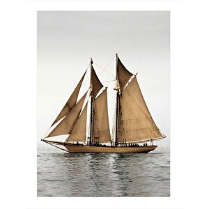 Yelkenli Tekne Dekoratif Ahşap Tablo 25cmx 35cm 25x35 cm