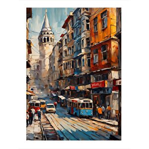 İstanbul Galata Kulesi Tasarım Mdf Tablo 35cm X50cm 35x50 cm