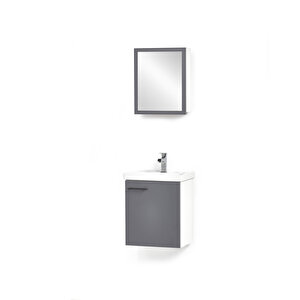 Terra 50 Cm Antrasi̇t Banyo Dolabı Alt Üst