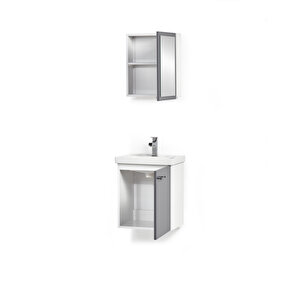 Terra 50 Cm Antrasi̇t Banyo Dolabı Alt Üst