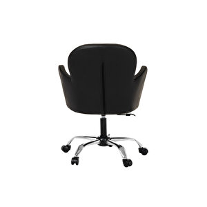 Krom Metal Ayaklı Ofis Çocuk Odası Çalışma Sandalyesi (ayarlanabi̇li̇r)  Deri̇ Kelebek